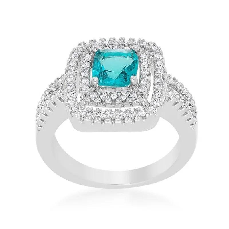 LED - Lit Fashion Rings in Plastic with Color - Changing Effects for a Futuristic LookMicro-Pave Aqua Vintage Ring