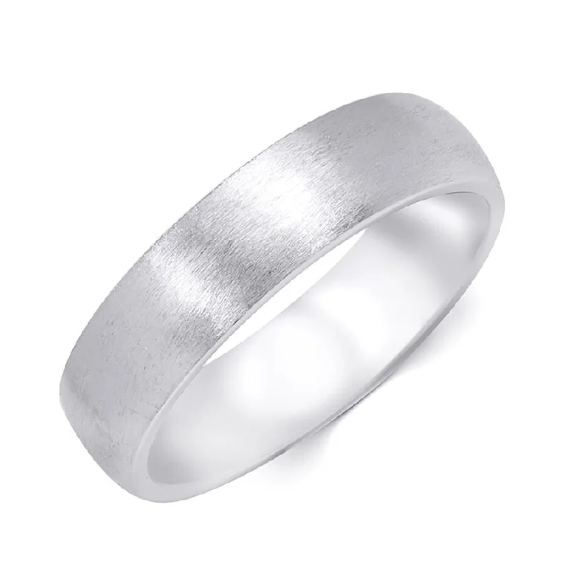 Fashion Rings with Initial Charms in Silver - Plated Metal for a Custom Accessory5mm Authentic Sterling Silver Comfort Fit Mens Wedding Band Ring