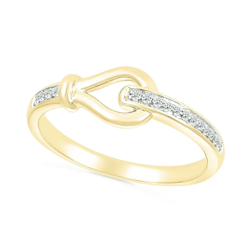 Channel - Set Women's Diamond Rings with Diamonds Securely Held in a Metal Groove for Durabilityand Diamond Gancini Loop Ring