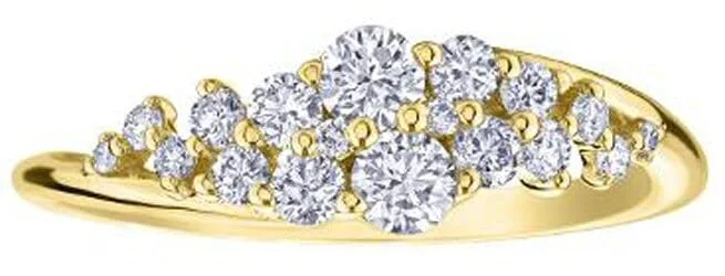 Marquise - Cut Women's Diamond Rings in Palladium for a Unique and Elongated ShapeYellow Gold Diamond Ring.