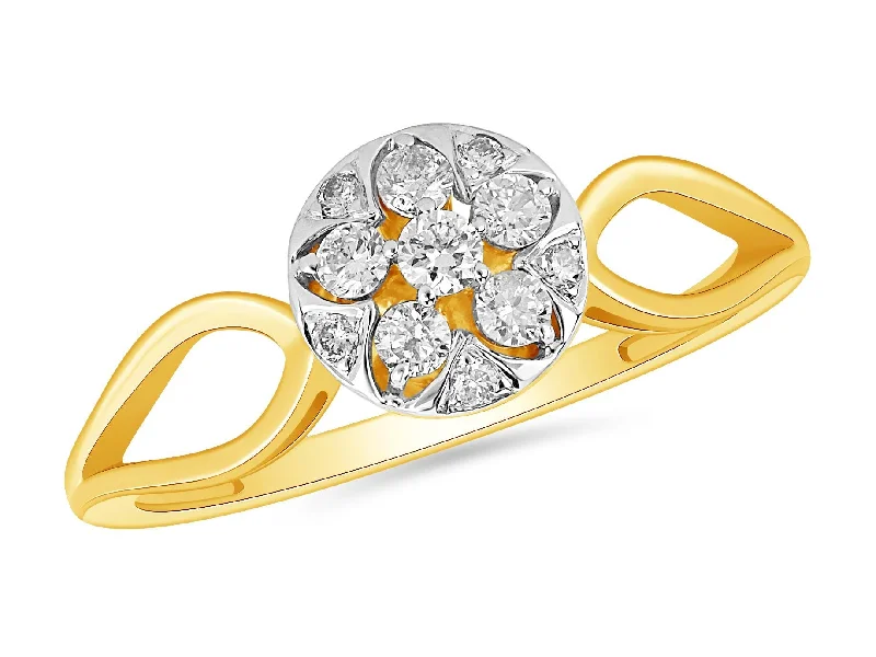 Marquise - Cut Women's Diamond Rings in Palladium for a Unique and Elongated ShapeYellow Gold Diamond Ring.