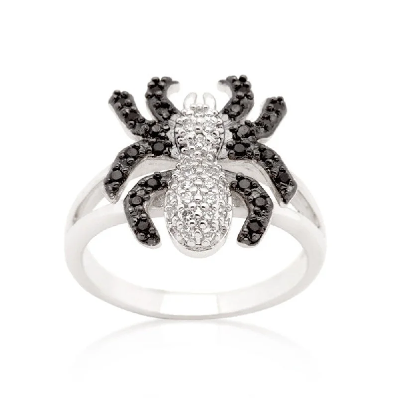 Bohemian - Style Fashion Rings with Turquoise and Silver Filigree for a Free - Spirited LookCubic Zirconia Spider Fashion Ring