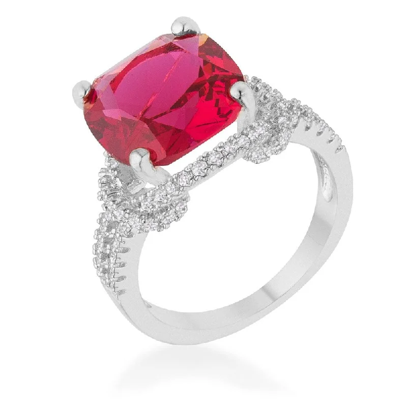 Chunky Fashion Rings in Copper with Geometric Patterns for a Bold AccessoryCharlene 6.2Ct Ruby Cz Rhodium Classic Statement Ring