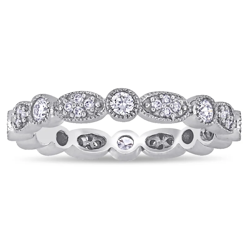 Marquise - Cut Women's Diamond Rings in Palladium for a Unique and Elongated ShapeMiadora 14k White Gold 1/2ct TDW Diamond Stackable Eternity Wedding Band Ring