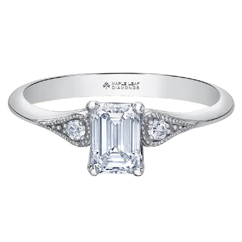 Princess - Cut Women's Diamond Rings in White Gold with a High - Clarity Diamond for a Modern LookEmerald Cut Canadian Diamond Eternal Flames Ring