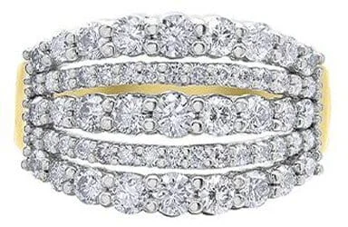 Cluster - Style Women's Diamond Rings with Multiple Small Diamonds Arranged in a Stunning PatternYellow Gold Diamond Ring.