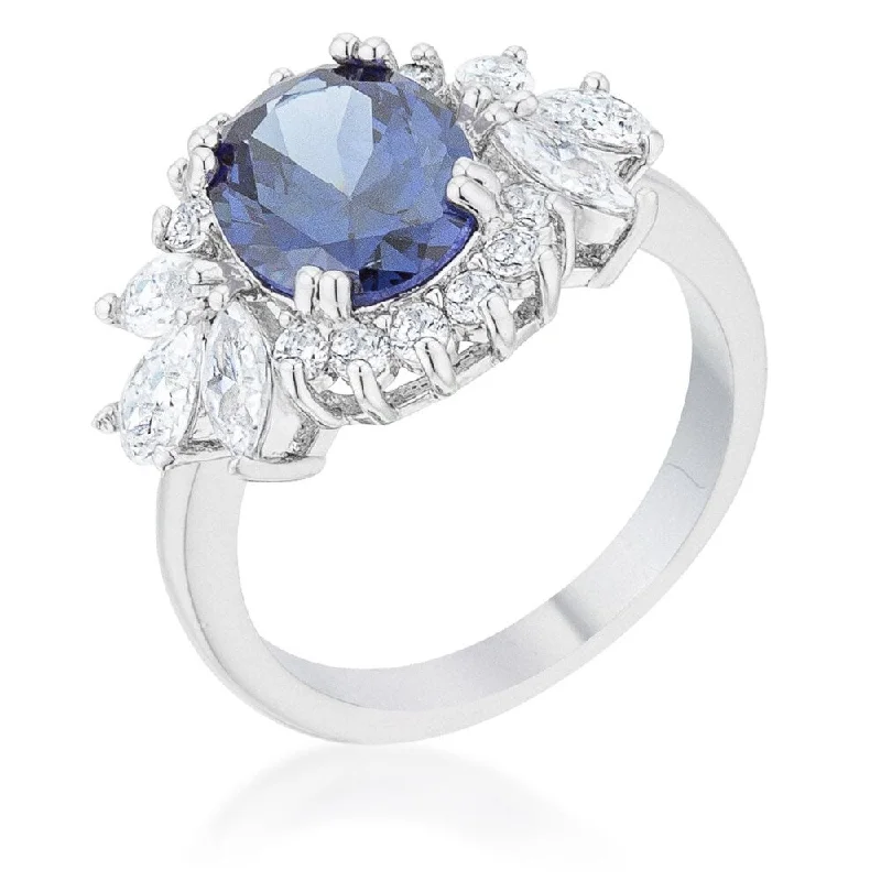 LED - Lit Fashion Rings in Plastic with Color - Changing Effects for a Futuristic LookKrizia 4.2Ct Tanzanite Cz Rhodium Classic Ring