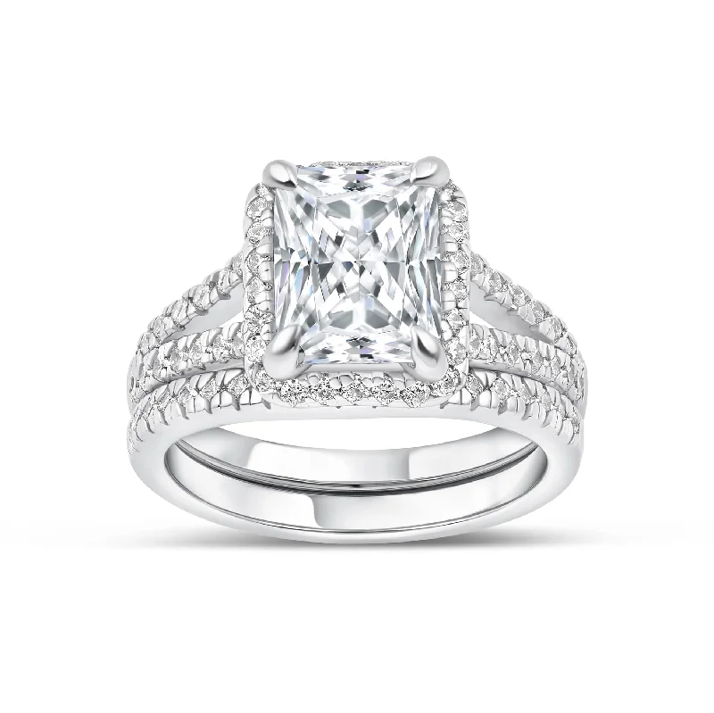 Men's Sapphire Engagement Rings in 18K White Gold with Pave Diamond AccentsThe Evelyn