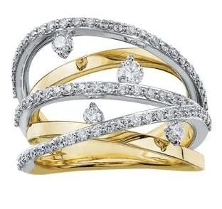 Adjustable Women's Diamond Rings with a Flexible Band for a Comfortable and Custom FitYellow Gold Canadian Diamond Ring.