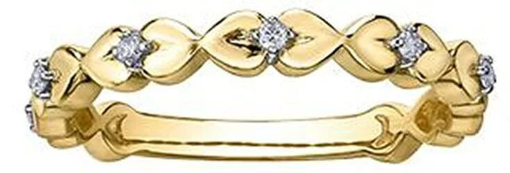 Channel - Set Women's Diamond Rings with Diamonds Securely Held in a Metal Groove for DurabilityYellow Gold Diamond Band.