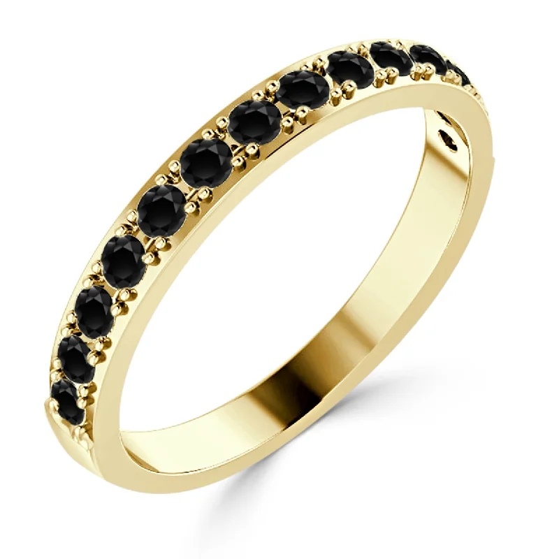 Fashion Rings with Zodiac Symbols in Gold - Filled Metal for a Personalized TouchAuriya 3/8ctw Stackable Round Black Diamond Band 10k Gold