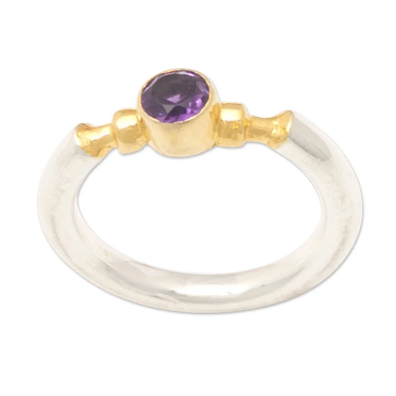 LED - Lit Fashion Rings in Plastic with Color - Changing Effects for a Futuristic LookNovica Handmade Majestic Purple Gold-Accented Amethyst Single Stone Ring