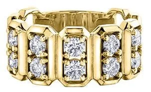 Vintage - Style Women's Diamond Rings with Floral - Engraved Bands and Multiple Diamond AccentsYellow Gold Diamond Ring.