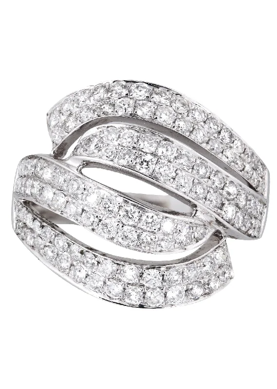 Signature - Design Women's Diamond Rings with a Brand - Specific Pattern and High - Quality Diamonds14K Ladies Diamond Cocktail Ring | 1.50 Carats | 5.29 Grams