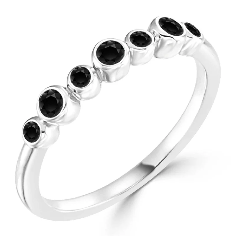 LED - Lit Fashion Rings in Plastic with Color - Changing Effects for a Futuristic LookAuriya 1/5ctw Round 7 Stone Bezel Black Diamond Band 10K Gold