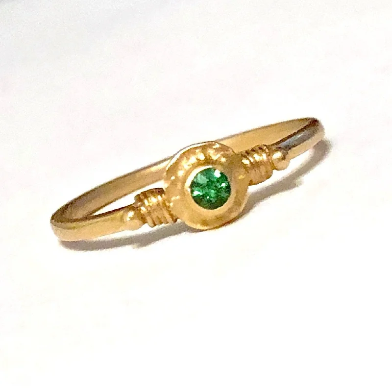 Topaz Gemstone Rings in 10K Gold with a Channel - Set Design for a Contemporary and Durable OptionTsavorite 18K ring