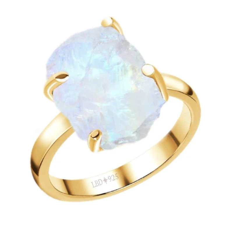 Garnet Gemstone Rings in 18K Gold Vermeil with Intricate Engravings for a Traditional AestheticGold Moonstone Ring -Raw Moonstone Crystal Ring L.B.D