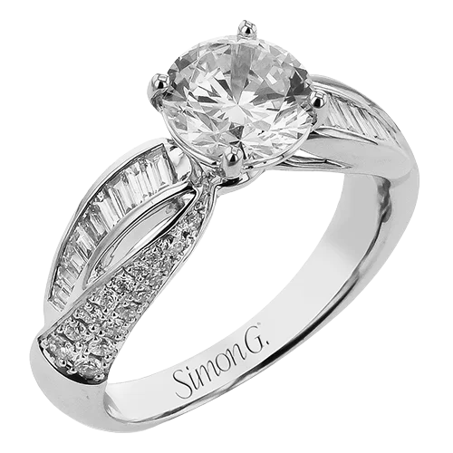 Vintage - Style Women's Diamond Rings with Floral - Engraved Bands and Multiple Diamond AccentsEngagement Ring in 18k Gold with Diamonds