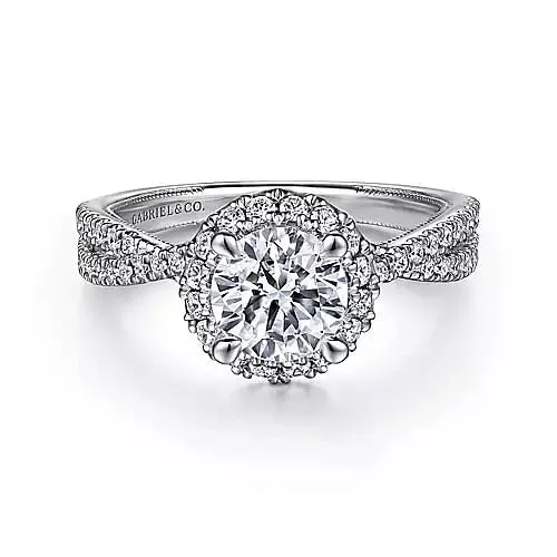 Signature - Design Women's Diamond Rings with a Brand - Specific Pattern and High - Quality DiamondsGabriel 14K White Gold .50ctw 4 Prong Style Diamond Semi-Mount Engagement Ring