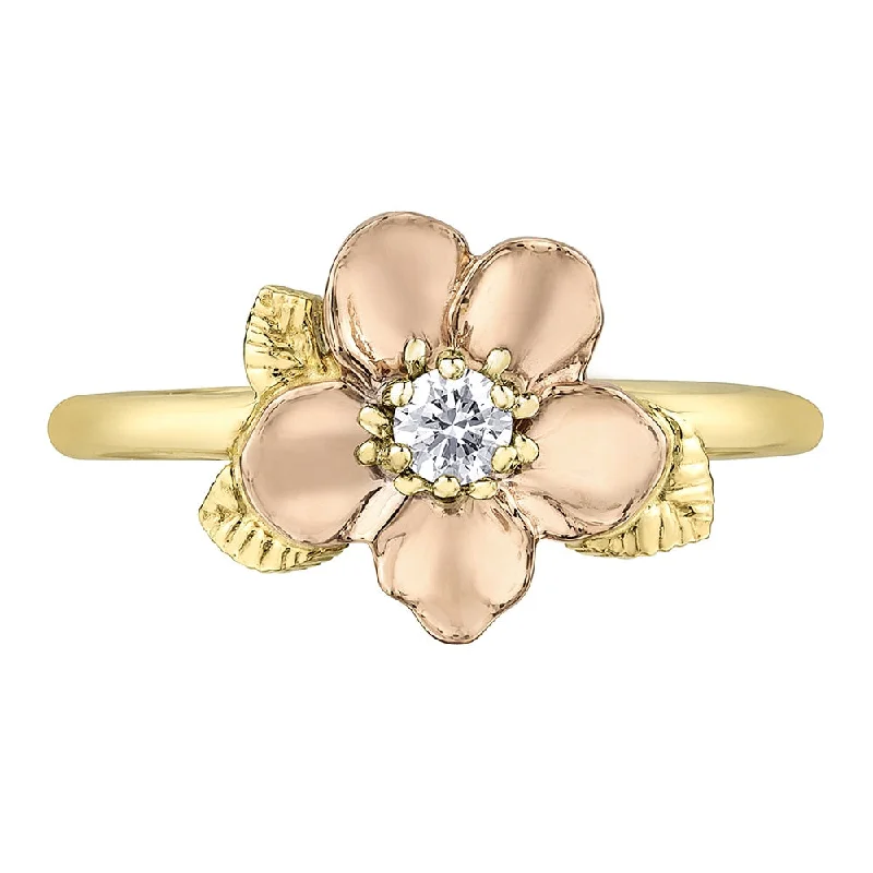 Channel - Set Women's Diamond Rings with Diamonds Securely Held in a Metal Groove for DurabilityCanadian Diamond Wild Rose Ring