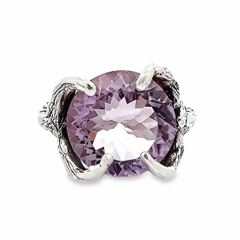 Topaz Gemstone Rings in 10K Gold with a Channel - Set Design for a Contemporary and Durable Option8.5 ct Cushion Cut Amethyst Sterling Silver Cocktail Ring