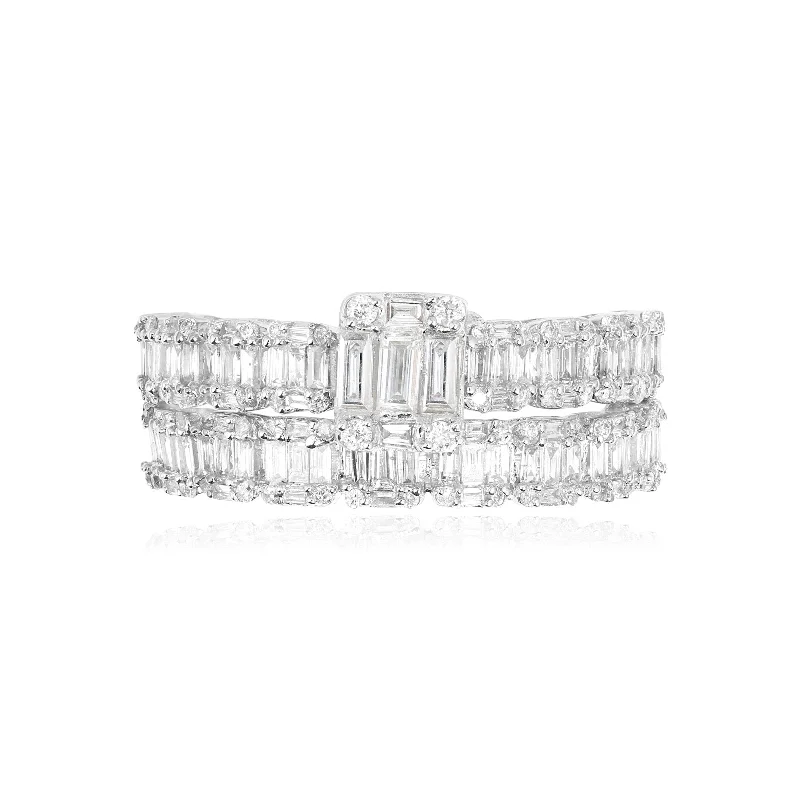 Women's Solitaire Diamond Rings with Round - Cut Diamonds and Platinum Settings for an Elegant EngagementBaguette Diamond Eternity Bands 18k