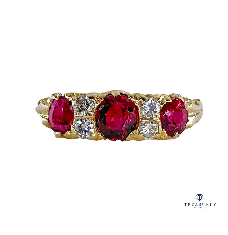 Topaz Gemstone Rings in 10K Gold with a Channel - Set Design for a Contemporary and Durable OptionEnglish GIA "NO HEAT" Vintage 2.20ct Pigeon Blood Red Ruby Trilogy Diamond 18k Gold Ring