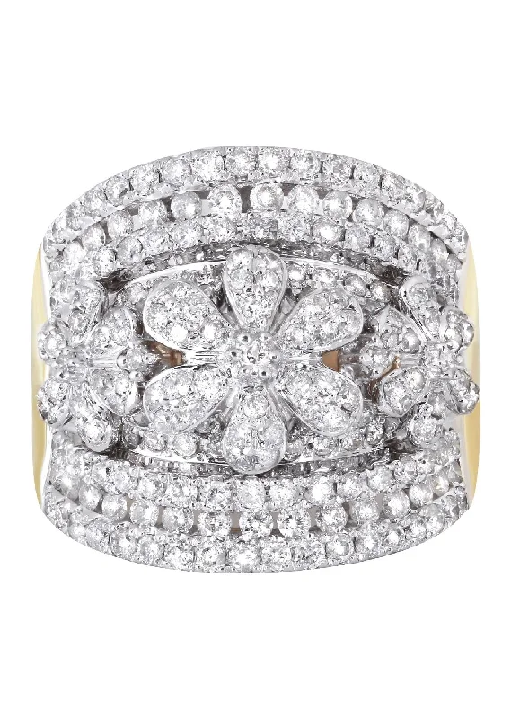 Signature - Design Women's Diamond Rings with a Brand - Specific Pattern and High - Quality Diamonds14K Ladies Diamond Cocktail Ring | 2.13 Carats | 10.33 Grams