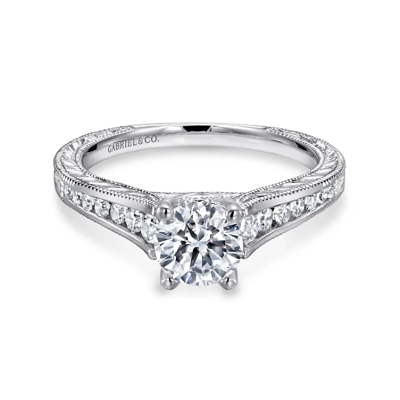 Tennis - Style Women's Diamond Rings with a Continuous Row of Diamonds for a Classic and Versatile LookGabriel 14K White Gold .28ctw 4 Prong Style Diamond Semi-Mount Engagement Ring