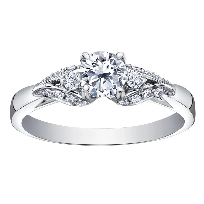 Women's Solitaire Diamond Rings with Round - Cut Diamonds and Platinum Settings for an Elegant EngagementUnique Round Canadian Diamond Eternal Flames Engagement Ring