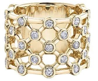 Channel - Set Women's Diamond Rings with Diamonds Securely Held in a Metal Groove for DurabilityYellow Gold Diamond Ring.