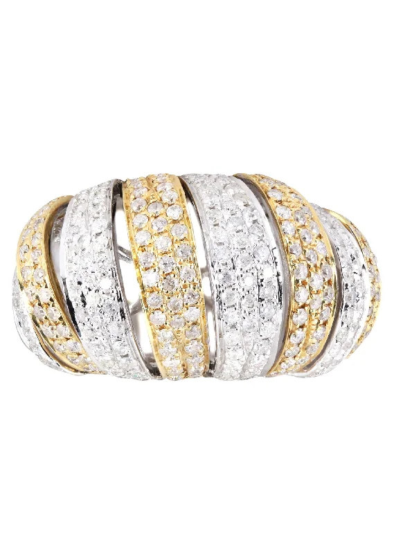 Cluster - Style Women's Diamond Rings with Multiple Small Diamonds Arranged in a Stunning Pattern14K Ladies Diamond Cocktail Ring | 1.62 Carats | 8.58 Grams