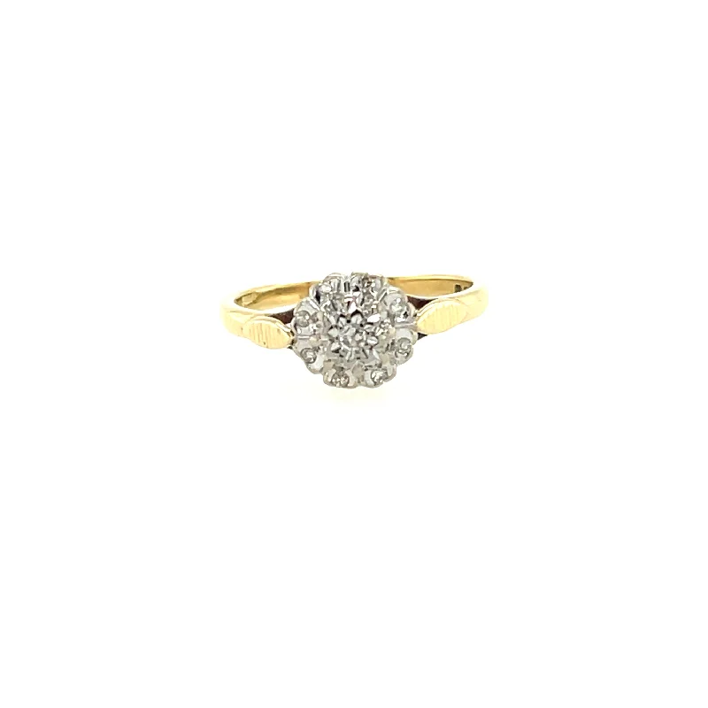 Cushion - Cut Women's Diamond Rings in Platinum with a Soft and Romantic Appearance18ct Yellow Gold 0.10ct Vintage Diamond Cluster Ring London 1978