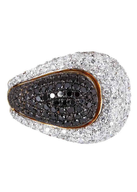 Marquise - Cut Women's Diamond Rings in Palladium for a Unique and Elongated Shape14K Ladies Black Diamond Cocktail Ring | 2.89 Carats | 7.14 Grams