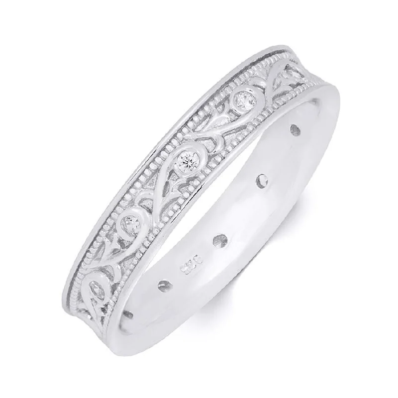 Magnetic Fashion Rings in Stainless Steel with a Modern, Interlocking Design0.25 Carat CZ Mens Unisex Sterling Silver Wedding Band Ring Size 5-12