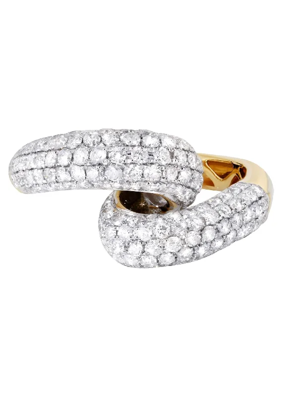 Art Deco - Inspired Women's Diamond Rings with Geometric Designs and Baguette - Cut Diamonds14K Ladies Diamond Cocktail Ring | 1.75 Carats | 6.47 Grams