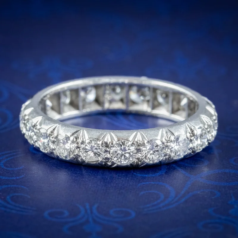 Women's Diamond Rings with Sapphire Accents in Blue for a Colorful and Sophisticated TouchAntique Edwardian Diamond Full Eternity Ring 3ct Total