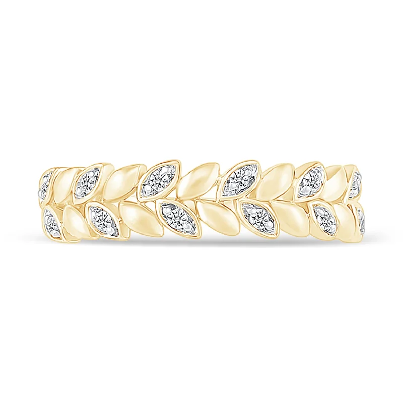 Channel - Set Women's Diamond Rings with Diamonds Securely Held in a Metal Groove for DurabilityDiamond and Gold Vine Ring