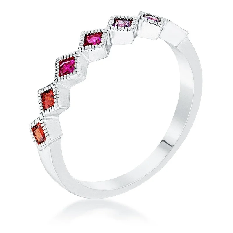 LED - Lit Fashion Rings in Plastic with Color - Changing Effects for a Futuristic LookMulti-Color Septem Princess Cut Half Eternity Band