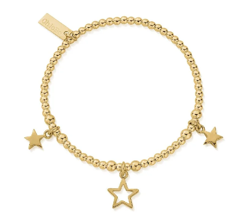 Custom Chamm BraceletsGold Triple Star Bracelet