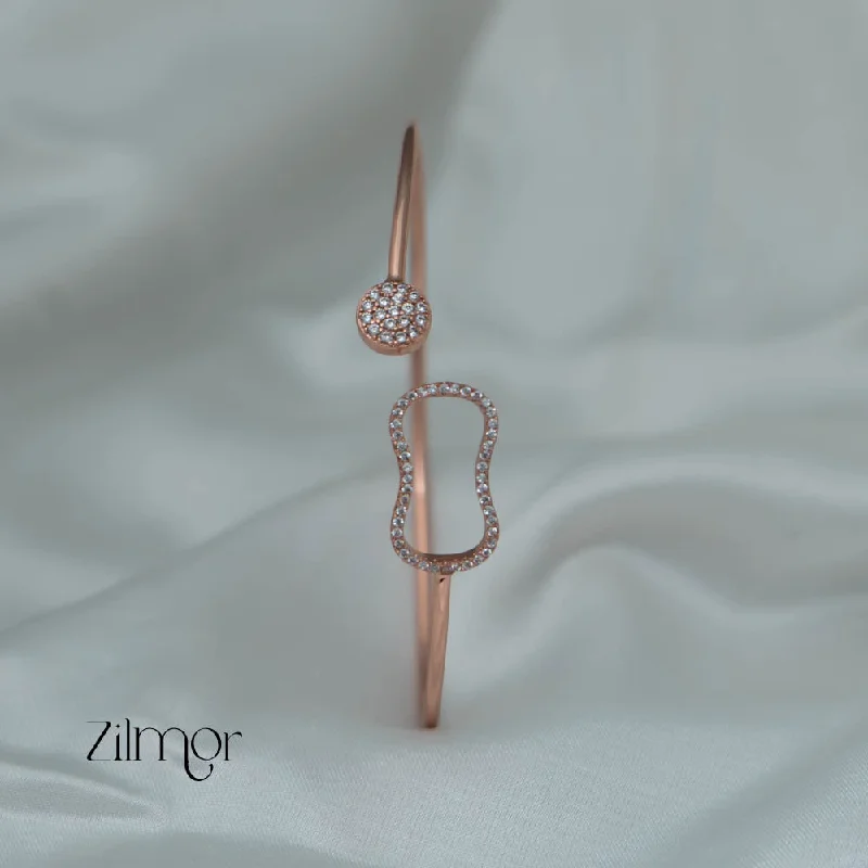 Leather - Wrapped Bangles with Studded Details for a Rock - Chic VibeZM101404 - 925 Silver Rose Gold Adjustable Bangle