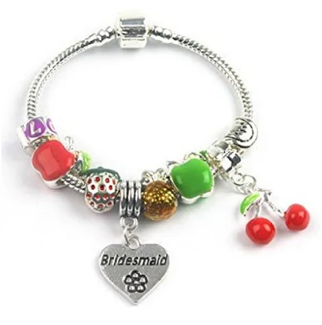 Chamm Bracelets for mindfulnessChildren's Bridesmaid 'Tutti Frutti' Silver Plated Charm Bead Bracelet