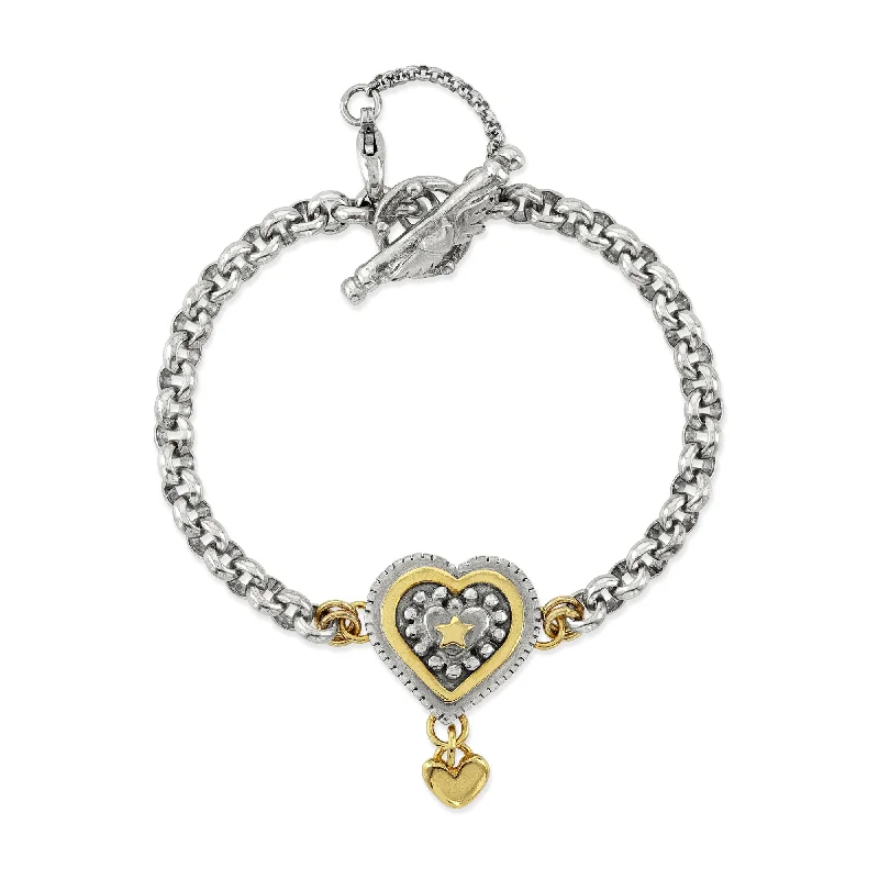 Chamm Bracelets for yoga loversLayered Halo Heart Bracelet