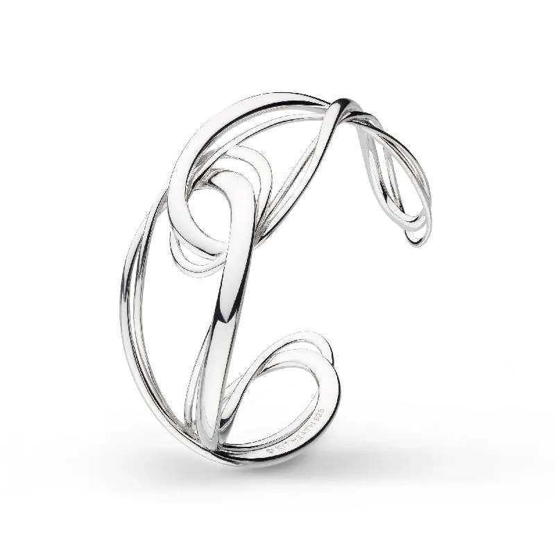 Adjustable Bangle Bracelets with Magnetic Closures for Easy Wear and RemovalSilver Infinity Grande Cuff Bangle