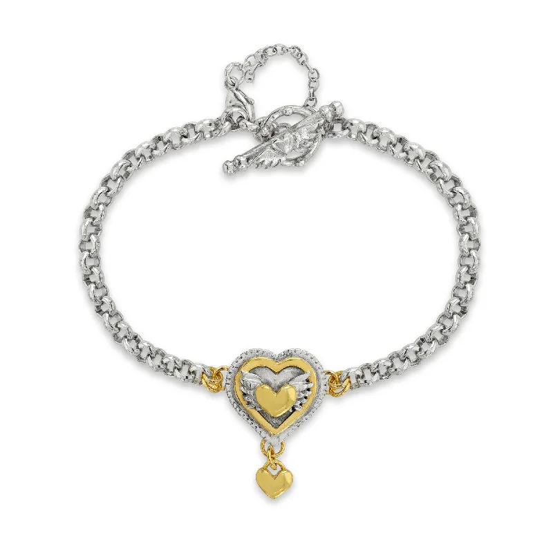 Chamm Bracelets with positive energyLayered Winged Heart Bracelet