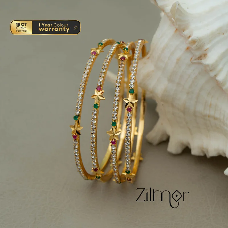 Bangle Bracelets with LED Lights for a Glowing and Trendy AccessoryKF101663 - Gold Plated AD Bangles