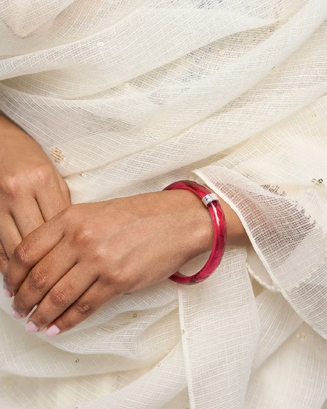 Leather - Wrapped Bangles with Studded Details for a Rock - Chic VibeStarlight Bangle- Pink