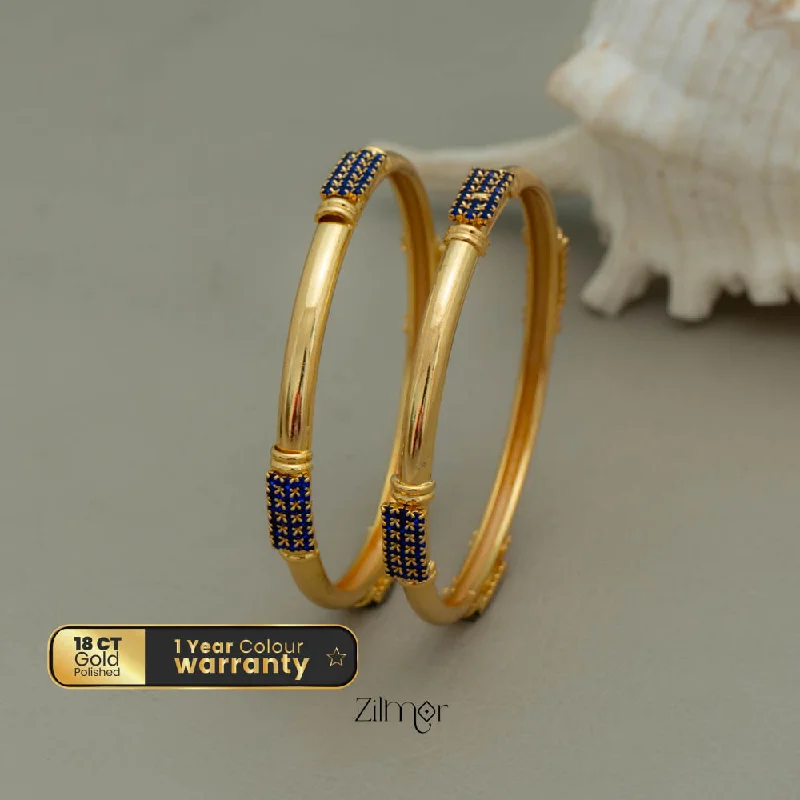 Bangle Bracelets with LED Lights for a Glowing and Trendy AccessoryKF101676 - Gold Plated AD Stone Bangles