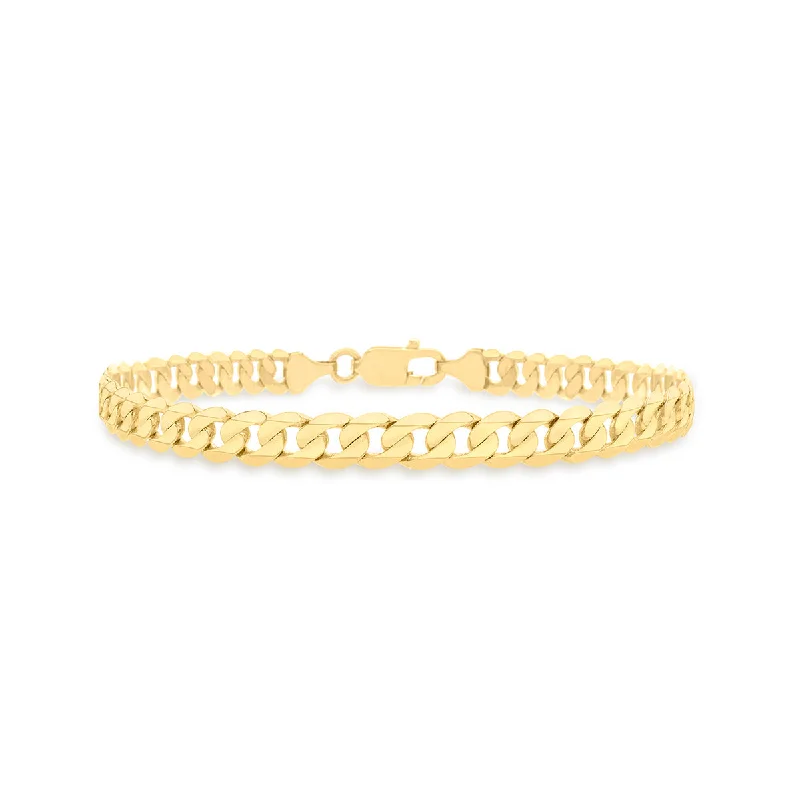 Children's Bangle Bracelets with Animal - Shaped Charms for a Cute Accessory9K Yellow Gold 160 Flat DC Curb Chain Bracelet/ 8'