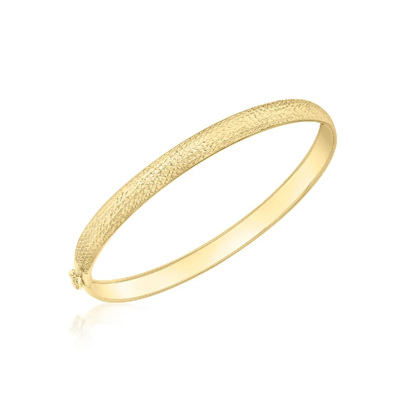 Bangle Bracelets with Celtic Knotwork for a Symbolic and Stylish Look18K Yellow Gold 6mm DC Pine Flexible Bangle